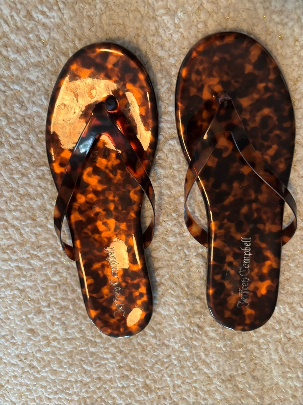 Jeffrey Campbell tortoise print thong sandals Sz 7.5 - Picture 6 of 6